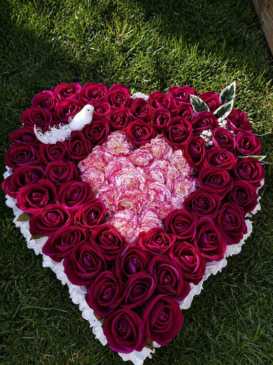 Cœur floral hommage "tendresse"