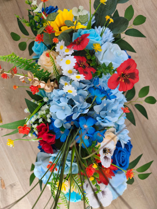 💙 Jardinière Florale – Bleu Azur