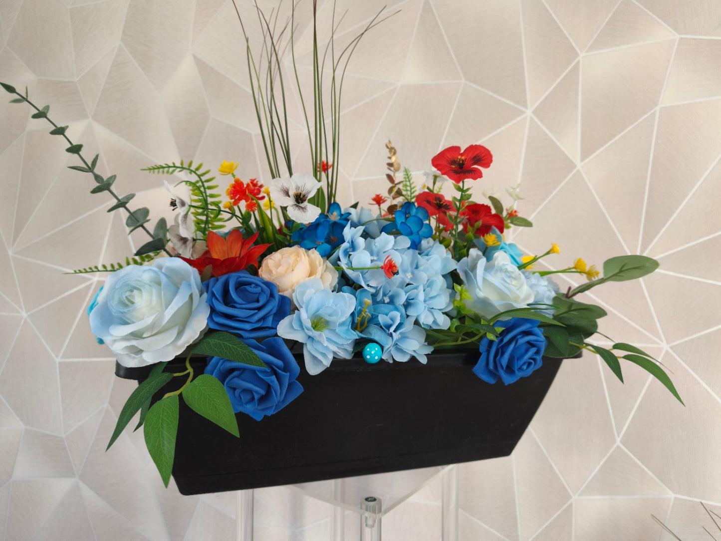 💙 Jardinière Florale – Bleu Azur